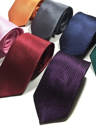  Homme Cravate Cravates Travail Mariage Gentleman Couleur Pleine Formel Entreprise
