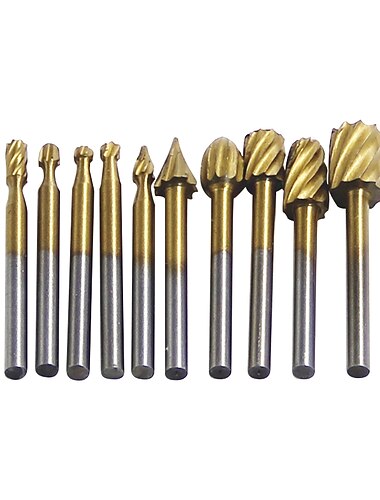  10st 1/8'' skaft hss stålborrskärare gravyrslipskär för roterande filskärverktyg träbearbetning DIY