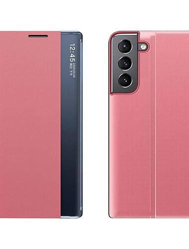  Handyhülle für Samsung Galaxy S24 S23 S22 S21 Ultra Plus A72 S25 Ultra Full Body Hülle Auto Schlaf  Aufwachen magnetisch Flip Kickstand einfarbiges TPU PU-Leder