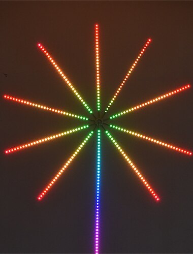  starburst fyrverkeri led stripe lys musikk sync drømme farge skiftende 5050 smd app smart kontroll julefest ferie dekorasjon