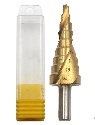  hssステップドリルビット4mm-20mmスパイラルグルーブ電動工具三角ハンドル卸売価格高品質の金属ドリルチタン