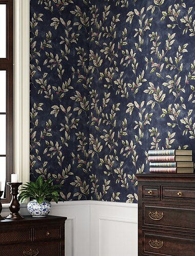  Coole Tapeten, Vintage-Blumen-Tapete, selbstklebend, zum Abziehen und Aufkleben, abnehmbare florale Vinyl-Tapete, Schrankmöbel, Arbeitsplatte, strukturierte Papiertapete, 20,8 x 118 Zoll/53 x 300 cm,