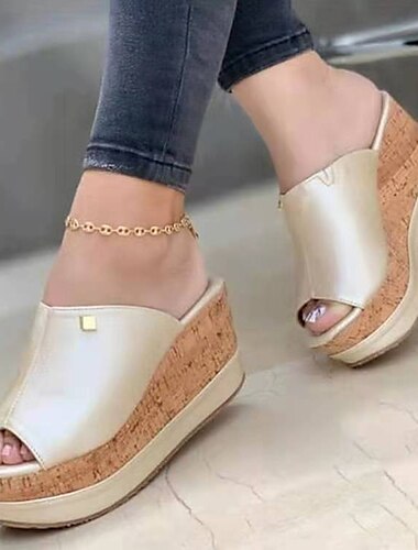  sandales compensées blanches décontractées pour femmes - idéales pour les sorties d'été et les vêtements de plage