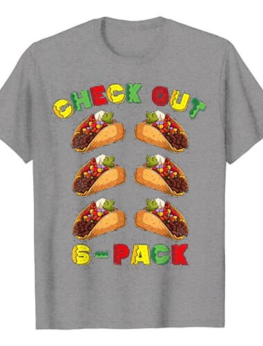  Inspiriert von Cinco de Mayo Fiesta 6er-Pack Fitness-Taco T-Shirt-Ärmel Fitness-Top 100% Polyester Muster Unabhängigkeitstag von Mexiko Tag der Toten T-shirt Für Herren / Damen / Paar
