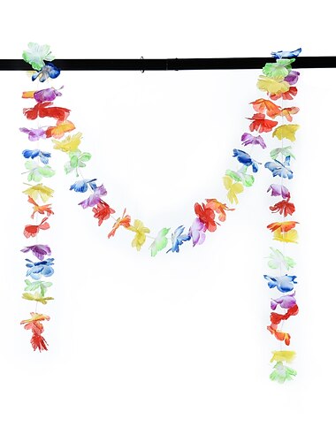  Hawaiianische bunte Blumenstreifen ziehen Blumendekorationsblume, 2–6 Meter lang, Festival, Festival, Partyzubehör