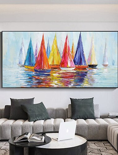  يدويا النفط الطلاء رسمت باليد جدار الفن التجريدي duskseascape المشهد الديكور المنزل dcor توالت قماش no إطار غير ممتد