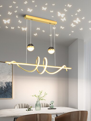  100 cm pendel lys led sommerfugl projektor lys restaurant lampe moderne nordisk stil varm kreativ design spiral lysekrone