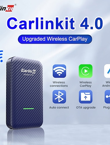  Carlinkit 4.0 cpc200-cp2a محول لاسلكي للسيارة يعمل بنظام أندرويد متوافق مع مقبس سيارة كاربلاي سلكي مدمج&amp; play ، متاح لهواتف android و iphones