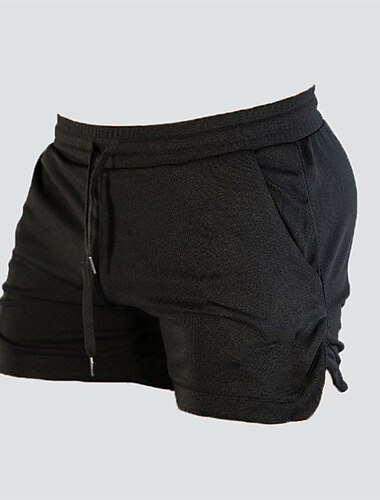  Herren Aktiv Shorts Kurze Hosen Trainingsshorts Kurze Sporthose Lässige Shorts Tasche Kordelzug Elastische Taille Feste Farbe Atmungsaktiv Draussen Knielänge Sports Outdoor Casual Täglich Casual