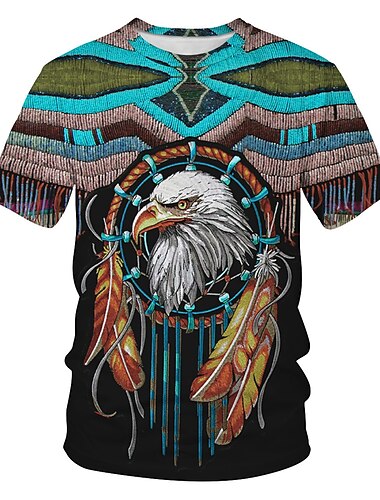  Indianer Ureinwohner Amerikas T-Shirt-Ärmel Anime Zeichentrick Anime 3D 3D Harajuku Grafik Für Paar Herren Damen Erwachsene Maskerade Zurück zur Schule 3D-Druck