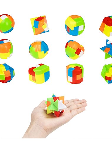  Brain Teaser Puzzles for Teenagers and Adults 12Pcs 3D Unlock Interlock Magic Ball Puzzle ToysMindIQ Test Plastic Puzzle Games for Teens