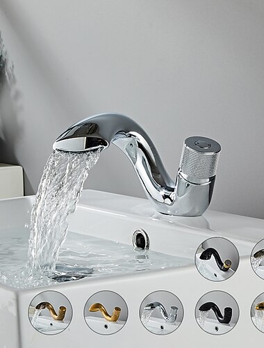  rubinetto miscelatore lavello bagno a cascata, rubinetti lavabo monocomando monocomando, rubinetteria monoblocco in ottone monoblocco con tubo caldo e freddo