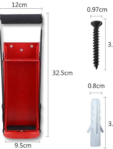  broyeur de canettes en métal fixé au mur bras métalliques plus épais broyeurs de canettes en aluminium robustes pour le recyclage bouteille en plastique de 16 oz écraseur de canettes de soda + 4 vis