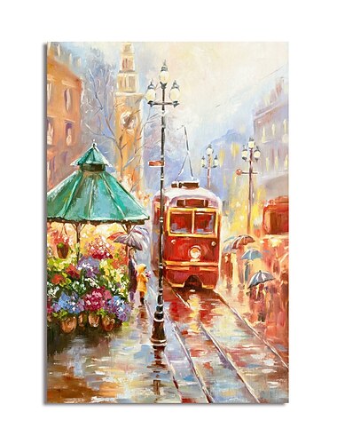  Pittura A Olio Fatta A Mano Dipinta A Mano Arte Della Parete Impressione Paesaggio Su Tela Dipinto Decorazione Della Casa Decor Telaio Allungato Pronto Da Appendere