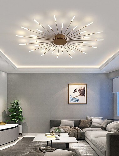  128 cm stropní svítidlo v nordic stylu LED ohňostroj design kovový obývací pokoj 220-240v