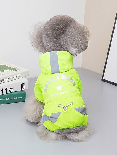  Hund Regenmantel Regenjacke Mode Niedlich Reflektierend Wasserdicht Weich Waschbar Bequem Outdoor Alltagstauglich Hundebekleidung for Bichon Frise Zwergspitz Baby Haustier Papillon Klein