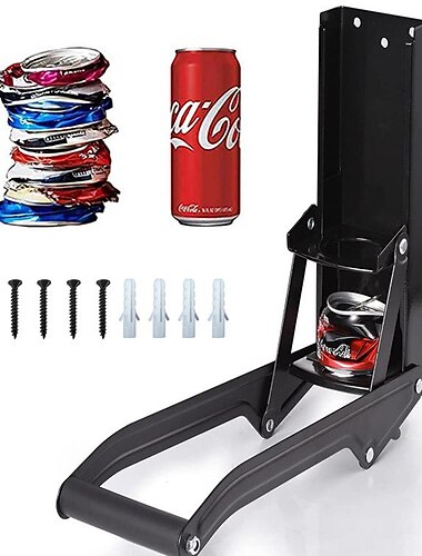  trituradora de latas de metal montada en la pared brazos de metal más gruesos trituradoras de latas de aluminio de alta resistencia para reciclar botella de plástico de 16 oz trituradora de latas de