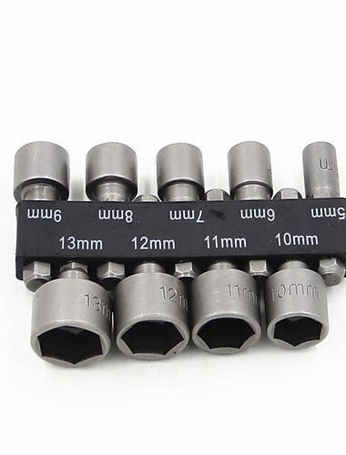  9 peças/14 peças chave de soquete punho hexagonal manga de parafuso de ancoragem auto-roscante conjunto de combinação não magnética conjunto de pulôver de lote de vento elétrico