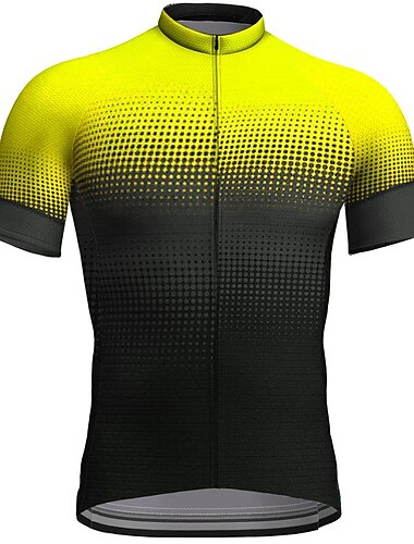  Herre Sykkeltrøyer Gradert Kortermet Sykkel Jersey Topper med 3 baklommer Fjellsykling Veisykling Hurtigtørkende Refleksbånd Tilbake Lomme Fukttransport sport Hvit Rød Blå Klær