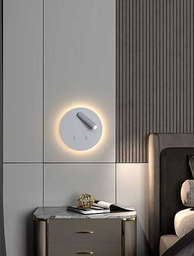  8w moderna applique da parete per interni applique da parete a led faretto da lettura con interruttore 350 girevole 2 in 1 5w riflettore da parete lampada da parete a led per camera da letto comodino