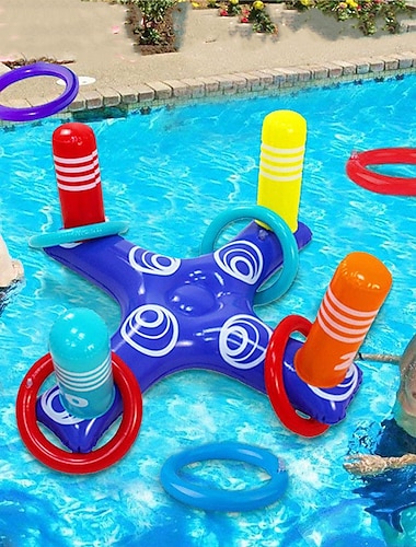  عوامات المسبح ، مجموعة ألعاب ألعاب عوامات المسبح - حلقة كرة سلة عائمة قابلة للنفخ على شكل حلقة متقاطعة ألعاب للمراهقين والبالغين ، لعبة مائية لحمام السباحة ، قابلة للنفخ من أجل poolcandy