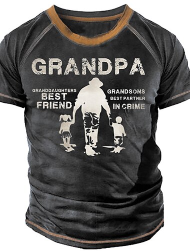  Herren Buchstabe Grafikdrucke T Shirt Lustige T-Shirts Opa-T-Shirt Kurzarm T-Shirt 3D-Druck Rundhalsausschnitt Hemd Vintage Sport Designer Outdoor Straße Täglich Gelb Marineblau Grün Sommer Bekleidung