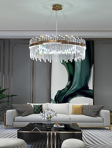  60 cm μοναδικός σχεδιασμός πολυέλαιος led κρεμαστό κρυστάλλινο κράμα αλουμινίου σκανδιναβικού στιλ σαλόνι τραπεζαρία 220-240v