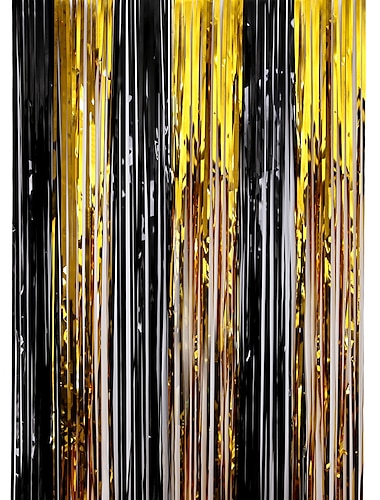  rideaux à franges en feuille de guirlande métallique dorée, banderole de fond de cabine photo dorée de 3,28 pieds x 6,5 pieds, accessoires de cabine photo, pour rideaux muraux de porte de fête,