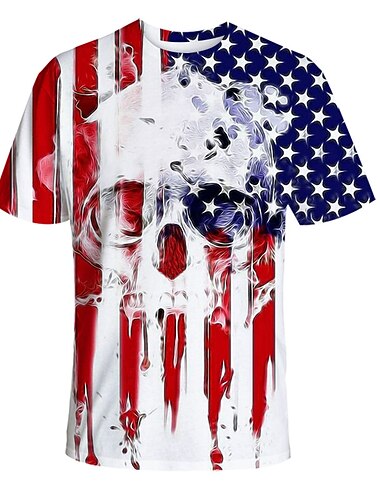  Amerikaanse Vlag Outfits T-Shirt Anime 3D Grafisch Voor Voor heren Uniseks Volwassenen Onafhankelijkheidsdag 4 juli 3D afdrukken