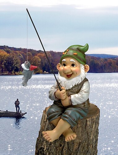  μίνι άγαλμα gnome κήπου ζιγκυ το ψαρευτικό νάνος ξωτικό ειδώλια μπροστινής βεράντας υπαίθρια στολίδια βίλα διακόσμηση σπιτιού μοντέρνα χειροτεχνία