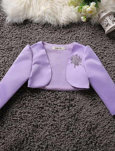  Voor meisjes 3D Effen Jas Mantel Cape Lange mouw Zomer Lente Actief Aanbiddelijk Polyester Kinderen 2-12 jaar Formeel Feest Slank