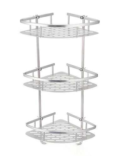  badrumshörn duschställ 2/3 lager utrymme aluminium badrumshylla tillbehör set avtagbar ställning badrumshylla organizador
