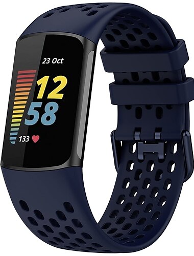  Smartwatch bånd Kompatibel med Fitbit Charge 5 Blød silikone Smartwatch Rem Vandtæt Justerbar Åndbart Sportsrem Udskiftning Armbånd