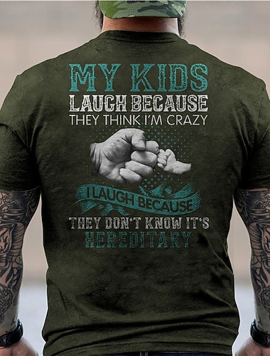  Herre Morsom Grafisk T-skjorte Barna Mine Tror Jeg Er Gal Det Er Arvelig Foreldre Humor Tee