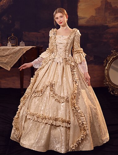  Gotico Rococò Ispirato al vintage Costume da festa Mascherata Principessa Shakespeare Taglie Forti Abito da ballo Costume Per donna Natale Halloween Carnevale Ricevimento di matrimonio Carnevale di