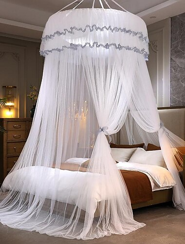  intérieur princesse top moustiquaire lit auvents rideaux de lit, taille universelle, facile à installer, adapté aux enfants étudiants couples