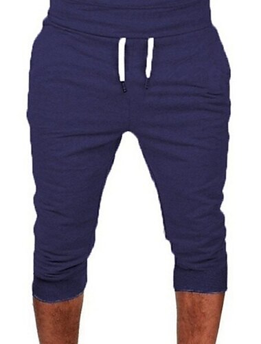  Sommer Männer Fitnessstudio Workout Shorts Kordelzug elastische Unterhose lässige Jogginghose Capri Jogger locker sitzen (grau, xxxl)