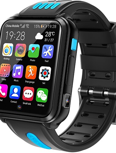  H1 Smartwatch 1.54 Zoll Smartwatch Fitness Laufuhr Bluetooth 4G Schrittzähler Wecker Kalender Kompatibel mit Android iOS Kinder Frauen GPS mit Kamera IP 67 31mm Uhrengehäuse