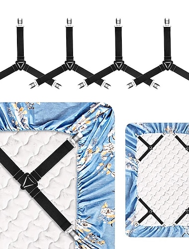  4 teile/satz elastische bettlakengreifer gürtelverschluss bettlakenclips matratzenbezug decken quiltenhalter textilien organisieren gadgets