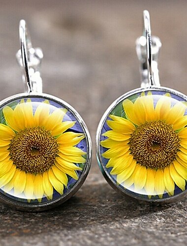  Mujer Pendientes Texturizado Calle Foco Multicolor Arete