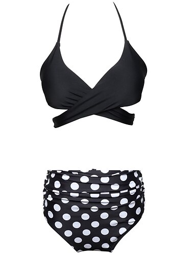  Tupfen Retro Vintage 1950er Bademode Badeanzug Gestreift Damen Maskerade Party / Abend Junggesellinnenabschiedsparty Erwachsene Oberteil Shorts