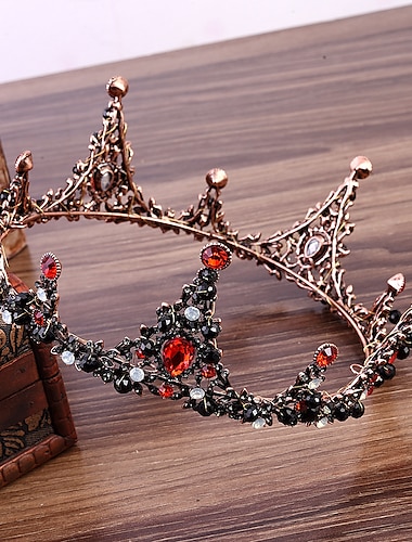  couronne de reine baroque ornée de bijoux - couronnes et diadèmes de mariage en strass pour femmes, accessoires de cheveux de fête costumée avec pierres précieuses, victoria, elizabeth