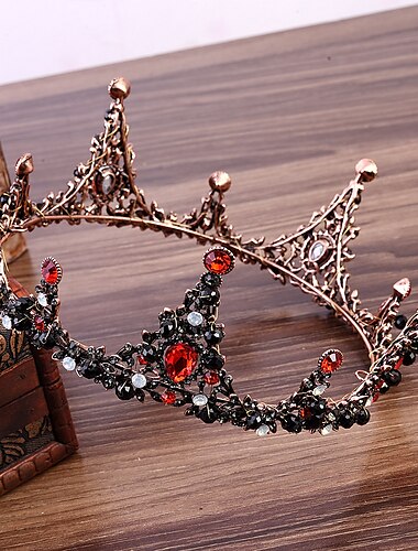  corona de reina barroca enjoyada - coronas y tiaras de boda de diamantes de imitación para mujeres, accesorios para el cabello de fiesta de disfraces con piedras preciosas, victoria, elizabeth
