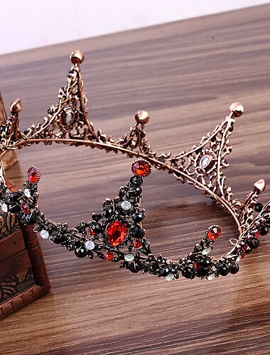  couronne de reine baroque ornée de bijoux - couronnes et diadèmes de mariage en strass pour femmes, accessoires de cheveux de fête costumée avec pierres précieuses, victoria, elizabeth