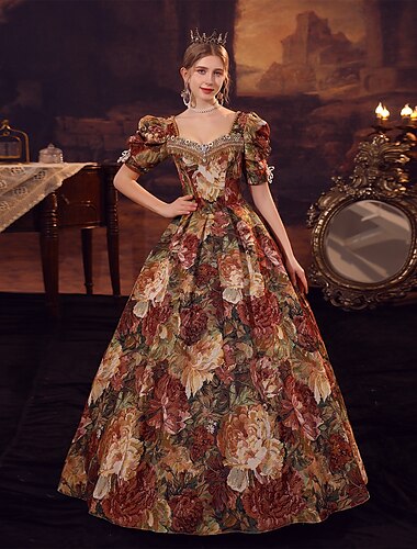  Gotisch Viktorianisch Vintage inspiriert Kleid Partykostüm Abschlussballkleid Prinzessin Shakespeare Einfarbig Ballkleid Damen Halloween Karneval Valentinstag Party Abendgesellschaft Maskerade