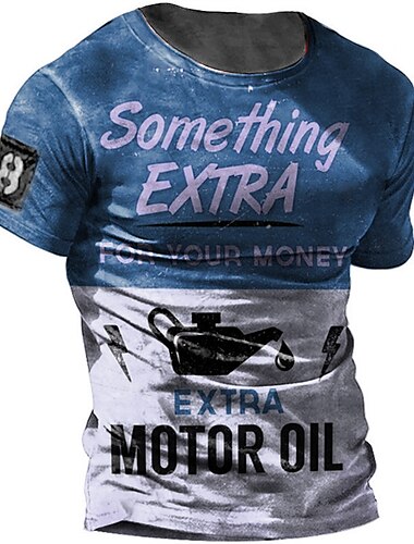  Herre Grafisk Bokstaver T skjorte nødlidende t-skjorte Kortermet T skjorte 3D-utskrift Crew-hals Skjorte Mote Grunnleggende Klassisk Gate Avslappet Daglig Gul Rød Blå Sommer Klær S M L XL 2XL 3XL 4XL