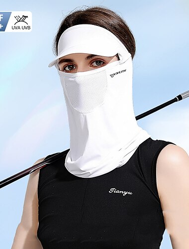  Máscara de protección solar, pañuelo para la cabeza, sombreros para el sol para deportes de golf al aire libre para mujeres, cubre toda la cara, protección para el cuello, protección UV, velo de seda