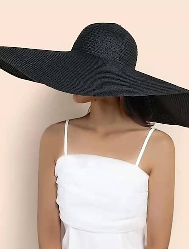  Mujer Gorro para el Sol Sombrero de Paja Hebra Boho Estilo playero