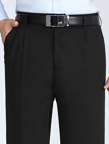  Herren Anzughosen Hose Hosen Faltenhose Zip Tasche Gerade geschnitten Glatt Komfort Atmungsaktiv Knöchellänge Hochzeit B¨¹ro Arbeit Modisch Schick & Modern Graues Grün Rauchgrau Mikro-elastisch