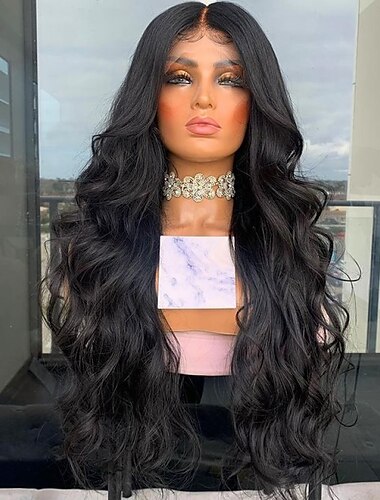  Soft Body Wave Lace Frontal Wig Smooth Deep Wave Synthetic Hair Wigs High Density Synthetic Wigs Natural Hairline Daily Wig